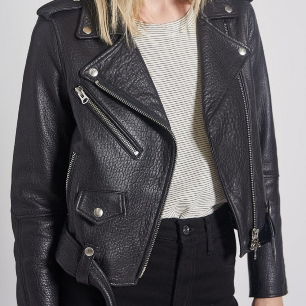 Current Elliot Shaina Biker Leather Jacket